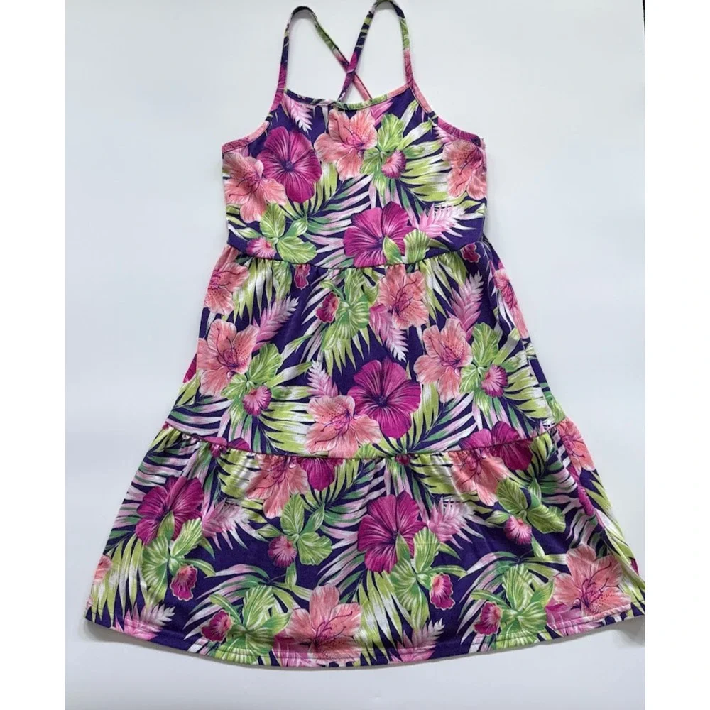 The Children's Place Dress Girls Large 10/12 Floral Sleeveless Summer Sundress - Picture 1 of 7